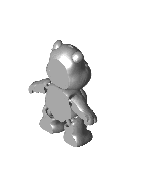 Pirate Care Bear, Articulated, Print in Place, Flexi, Flexible, Cartoon, Old, Kids, 80's 3d model