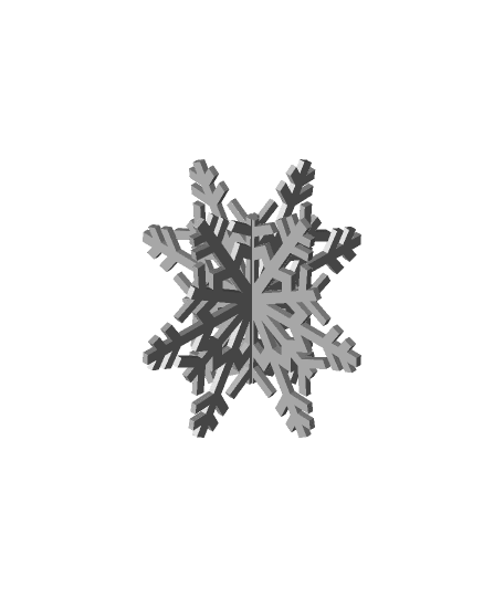 Standing Snowflake (Easy Print, Slot Together) 3d model