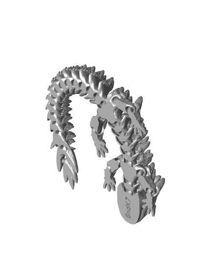 Spiky Mountain Dragon - Articulated - Print in Place - No Supports - Fantasy 3d model