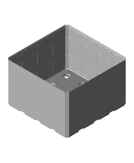 4x4x2·5, Lock Hole Base, Multigrid Bin 3d model