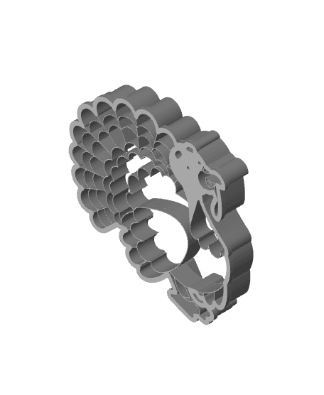 Peacock Cookie Cutter, Biscuit Cutter 3d model