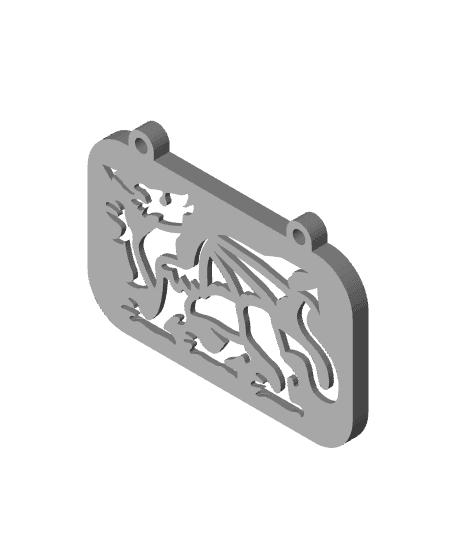 Red Dragon plaque wall hangar (based on Welsh Flag) 3d model