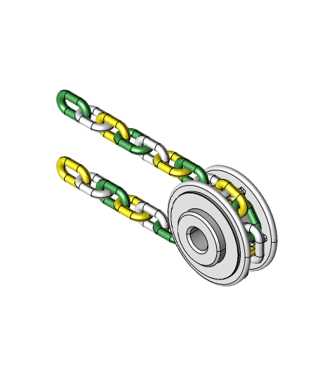 Mechanical power transmission by link chain (transmisión mecánica de potencia por cadena de eslabone 3d model