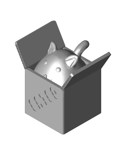 Fat Cat In a Cardboard Box 3d model