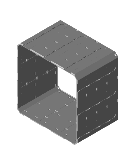 3x3x2 - Topped Multipoint Rail - Pop-In Bin Extension 3d model