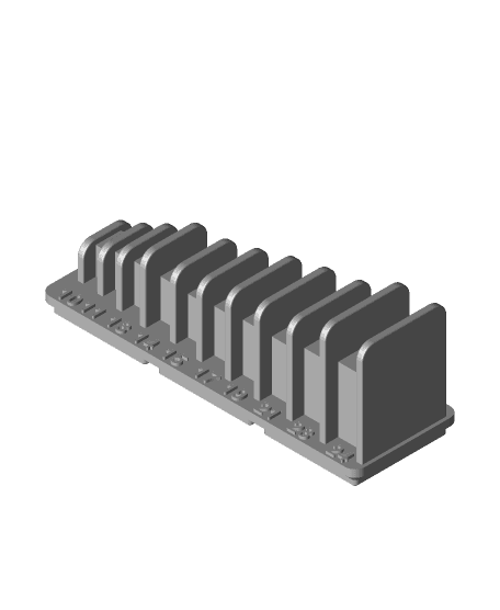 Gridfinity Metric Crowfoot Storage 3d model