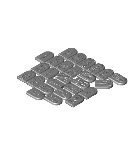 Hauntingly Stylish: Single-Color Headstone Alphabet Magnets for Halloween FULL ALPHABET 3d model