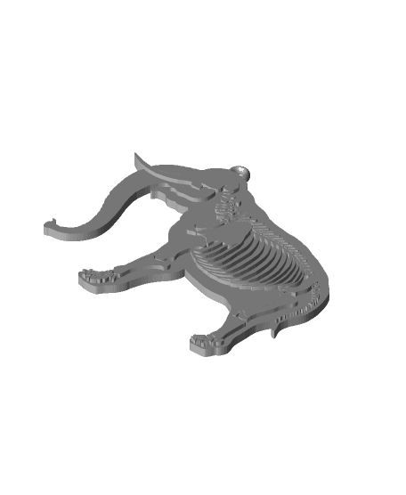 Elephant Skeleton Keyring 3d model