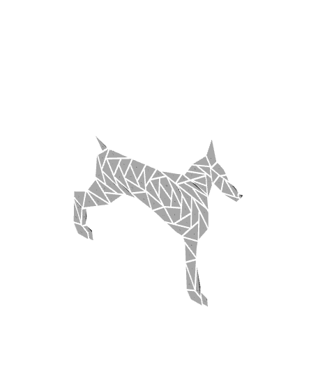 Geometric dog wall art - “Dobermann style” 3d model