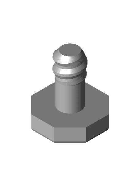 13 mm Small Thread, Flat Head, Shank Bolt 3d model