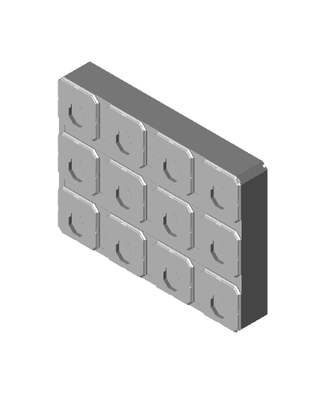 4x3x0.75 - Full Curved - Divided Bin - Multibin Insert 3d model