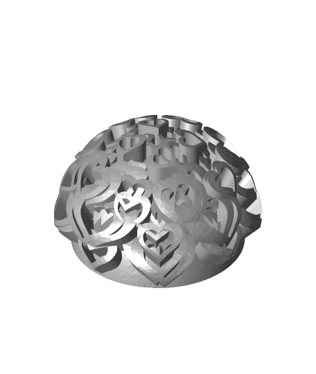 Domed Heart Screw-close Box 3d model