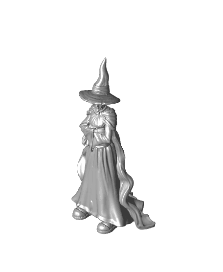 Grandmar Weathervein - Black Witch - PRESUPPORTED - Illustrated and Stats - 32mm scale 3d model
