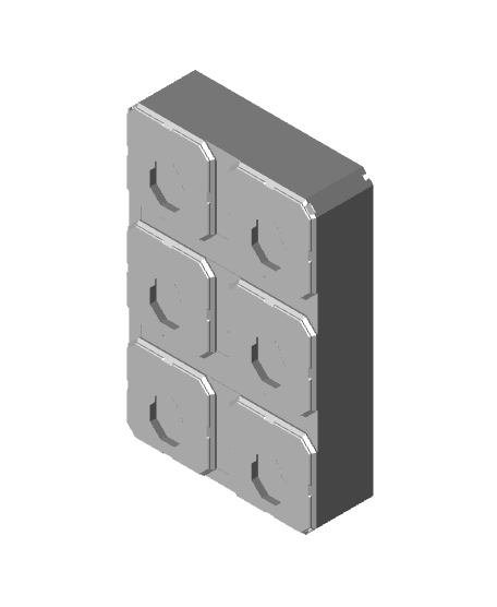 2x3x0.75 - Full Curved - Divided Bin - Multibin Insert 3d model