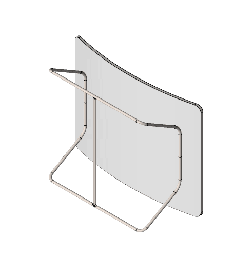 curved table with mirror on top 3d model