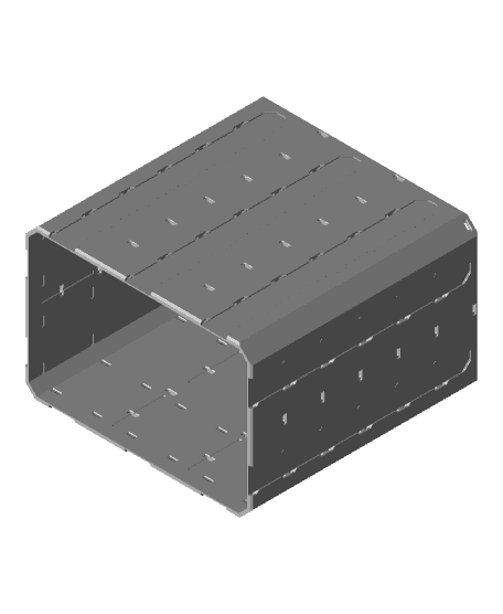 3x2x3 - Topped Multipoint Rail - Pop-In Bin Extension 3d model