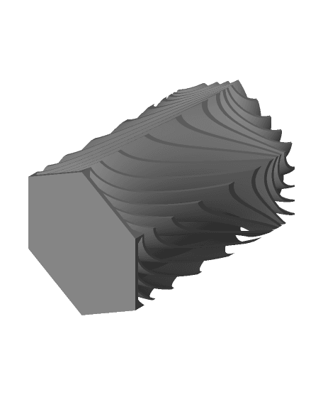 Fin Vase (Hexagon) 3d model