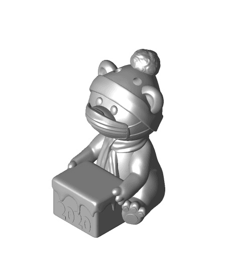 2020 Polar Bear Ornament- Mask 3d model
