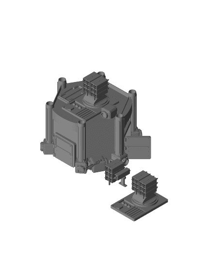 FHW: Missile Turret Base with complete set v1 (BoD) 3d model