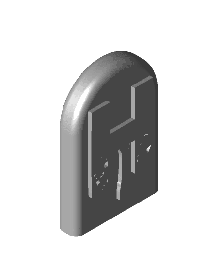 Hauntingly Stylish: Single-Color Headstone Alphabet Magnets for Halloween H 3d model
