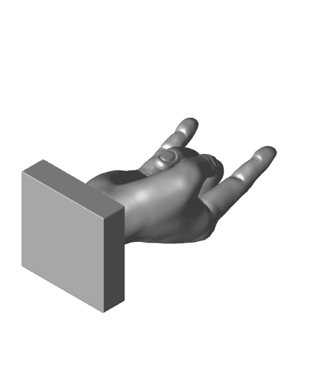Hand Gesture Sculpture Rock On / Horns 3d model