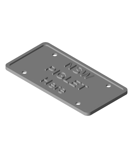 PIGLET Licence Plate 3d model