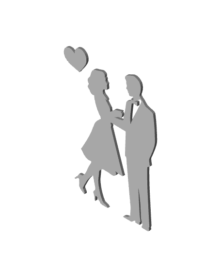 marriage couple wall art lovers wall decor 2d valentines day decoration 3d model