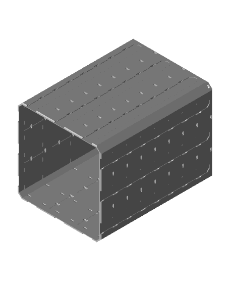 3x3x4 - Topped Multipoint Rail - Pop-In Bin Extension 3d model