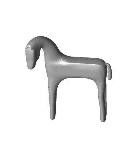 Wood style horse 3d model