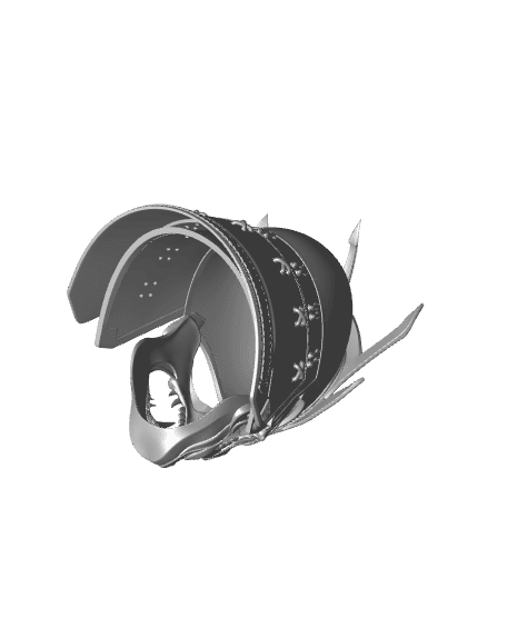 Sengoku Lord Draken Helmet 3D Print File STL Samurai 3d model