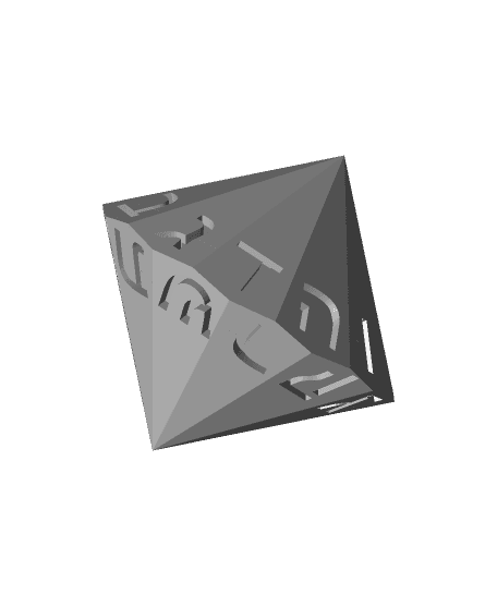 Hebrew Alphabet d22 Polyhedral Die 3d model