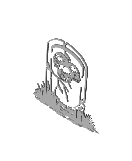 Tombstone wall art grave marker wall decor Halloween cemetery decoration 3d model