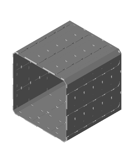 3x3x3 - Topped Multipoint Rail - Pop-In Bin Extension 3d model