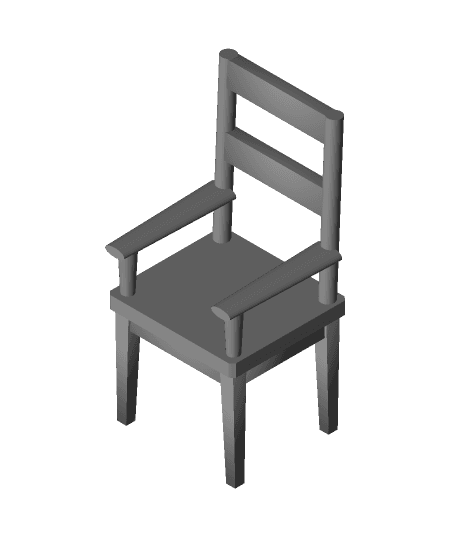 Chair with horizontal backrest.obj 3d model
