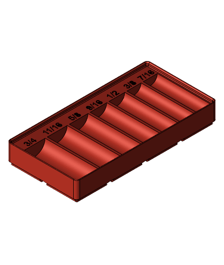 Gridfinity SAE Deep Socket Tray.step 3d model