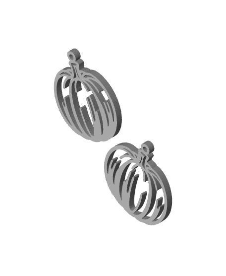 pumpkin earrings autumn jewelery fall pendant 3d model