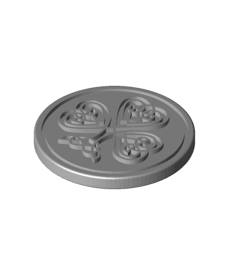 Celtic Shamrock Coin 3d model