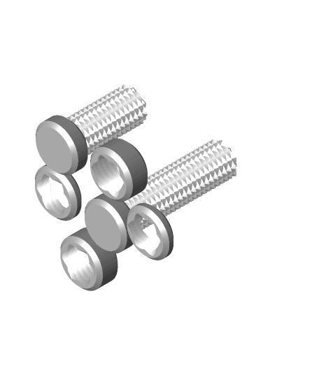 Two way screw & nut  3d model