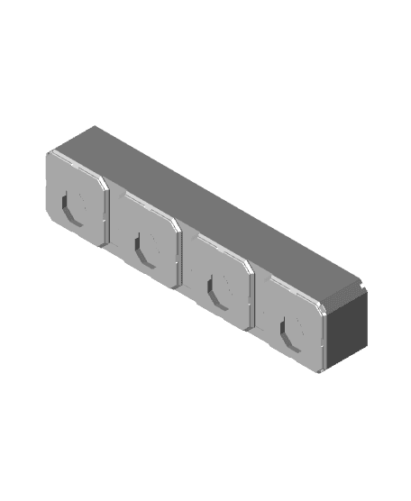 4x1x0.75 - Curved - Divided Bin - Multibin Insert 3d model