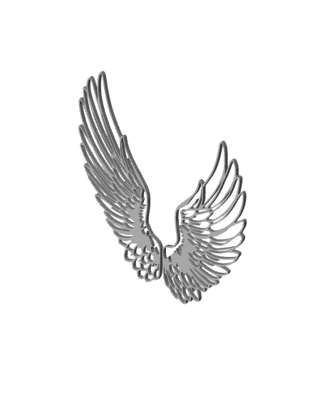 Pair of Angel Wings wall art wing wall decor feathered wings set 3d model