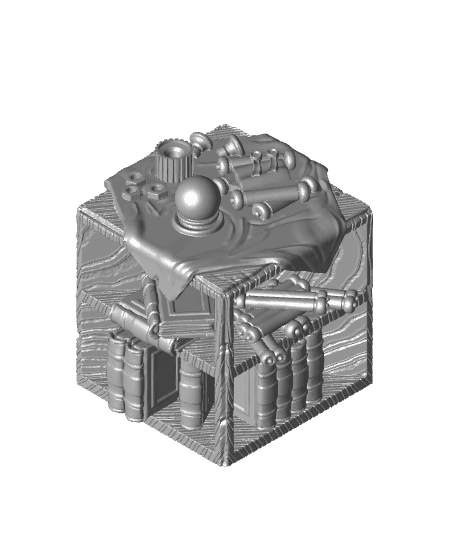 D20 Shelves - Side Quest Shop - PRESUPPORTED - Illustrated and Stats - 32mm scale			 3d model