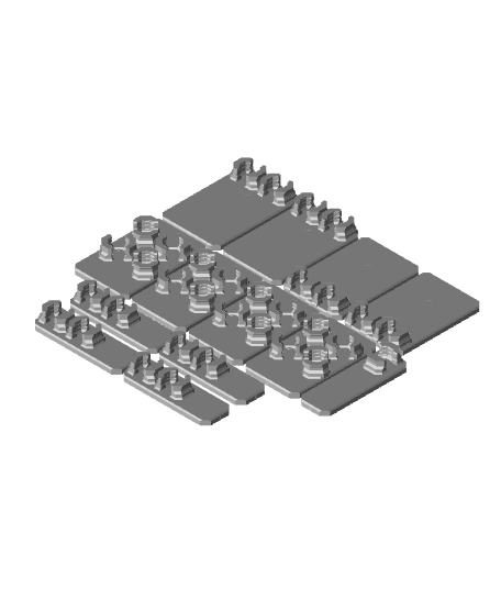 3x3 Board - Offset Snaps - Medium Command Strip Mounting Pack 3d model