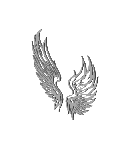 pair of wings wall decor angel wing wall art gothic decoration 3d model