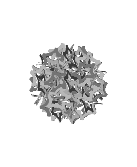 ESCHER-KEPLER STAR ICOSA-DODECAHEDRAL POLYLINKNOT 1 3d model