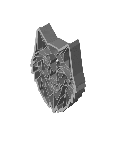 Geometric Wolf Cookie Cutter, Biscuit Cutter 3d model