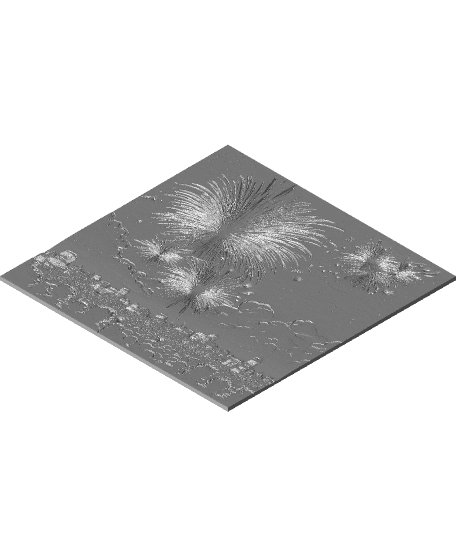 Fireworks at Night - Dual Lithophane Hueforge Print  3d model