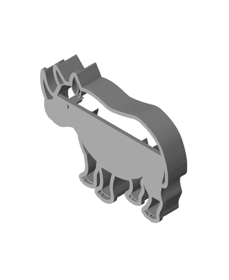 Rhino Cookie Cutter, Biscuit Cutter 3d model