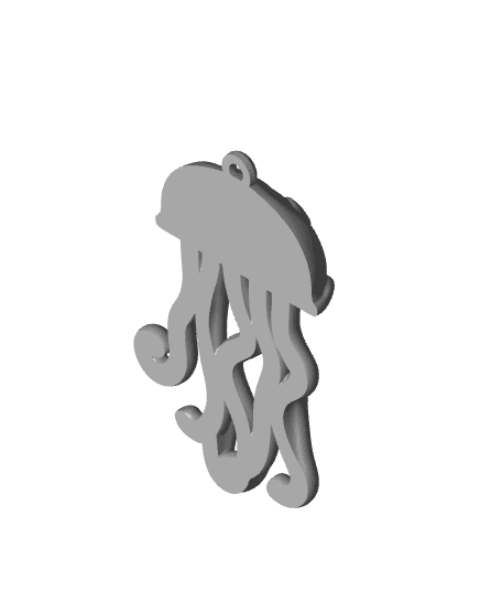 Octopus & Jelly Fish keychain 3d model