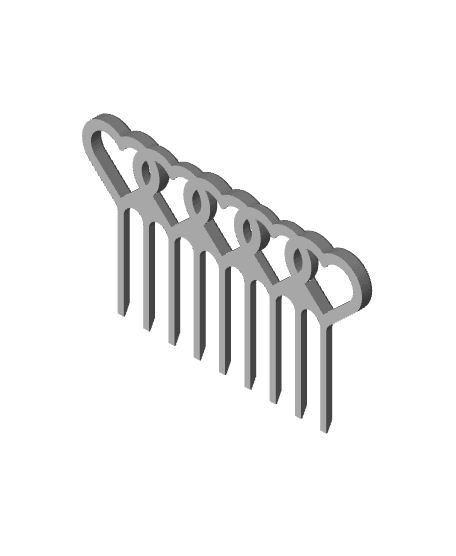 Hairpin- Hearts 3d model