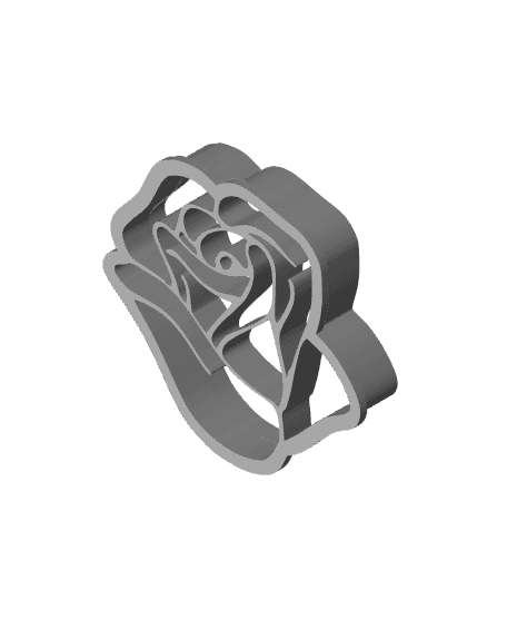 Rose Cookie Cutter, Biscuit Cutter 3d model